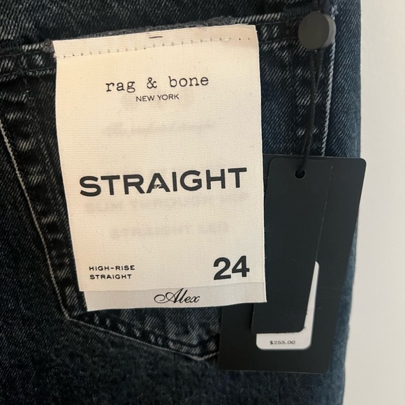 NWT Rag & Bone Alex High Rise Straight Jeans (Color Dekalb) (size 24) - Picture 7 of 10